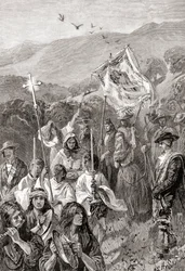 Die Legende der Gründer von Los Angeles, aus The Century Illustrated Monthly Magazine, veröffentlicht 1884